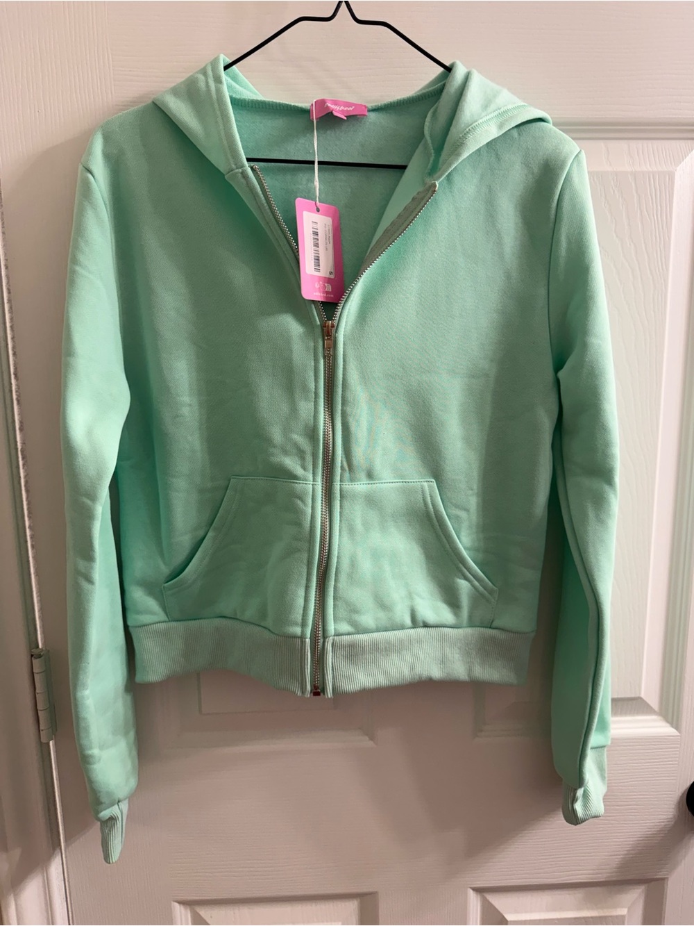 Edikted Mint Green Zip-Up Hoodie Jacket